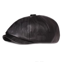 Unisex Mens Womens Peaky Blinders Hat Newsboy Flat Cap PU Leather Baker Boy Gats - £151.87 GBP