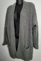 J. CREW Womens Dream Gray Cardigan Ribbed Small Wool Cashmere Blend - £23.16 GBP