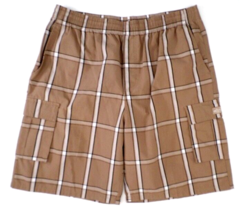 Shaka Wear Men&#39;s Casual Walking Shorts 4X Brown Plaid - $16.83