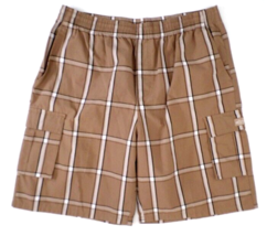 Shaka Wear Men&#39;s Casual Walking Shorts 4X Brown Plaid - £13.42 GBP