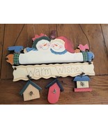 Christmas Snowman Sign Hand Painted On Wood - $241.61 MXN
