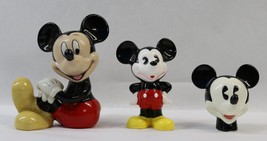 Lot 3 Mickey Mouse Ceramic Figure: “Pie-Eyed”Japan + Sitting + Head Screws On - $20.00