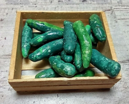 Vintage Miniature Wood Crate of Cucumbers Vegetables for Dollhouse Diorama 1.5&quot; - £7.23 GBP