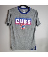 Fanatics Chicago Cubs Shirt Large Short Sleeve Heathered Gray Speckled U... - $14.98