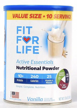 Fit For Life 17.04 Oz Active Essentials Vanilla Nutritional Powder 10 Servings - £69.56 GBP