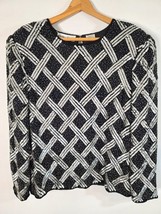 Rare Vintage 80s Night Vogue Sequence Beaded Clasp Silk Blouse - $44.51