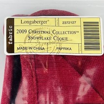 Longaberger 2009 Christmas Snowflake Cookie Basket Fabric Liner Paprika Red NEW - £3.92 GBP