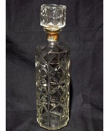 Vintage Unknown Maker Lattice Cut Glass Bourbon Liquor Decanter Bottle &amp;... - $24.36 CAD