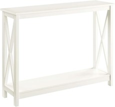 Oxford Console Table With Shelf By Convenience Concepts, Ivory, 39 Point 5 X 11 - £86.65 GBP