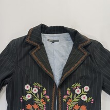 Yank American BAU1184 Youth Gray Orange -Pinstripe Embroidered Blazer Size 7/8 image 11
