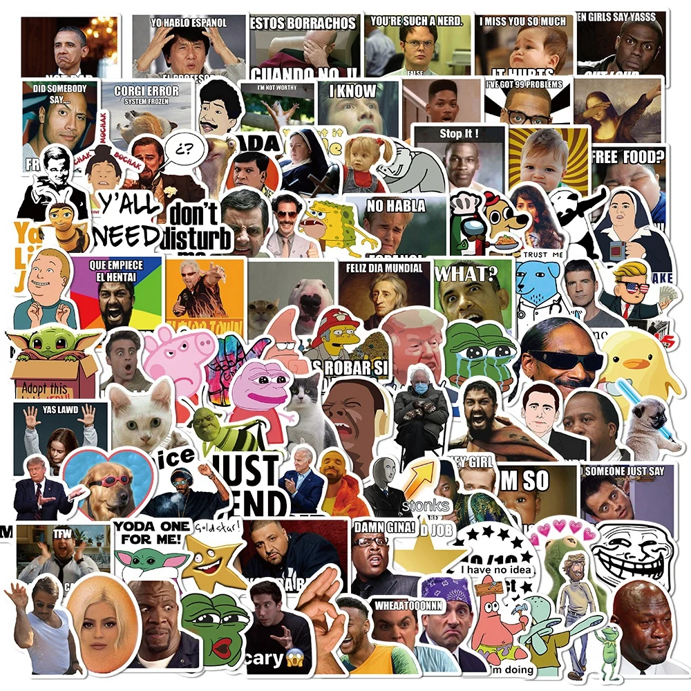 10/50/100pcs New Funny Meme Stickers for Laptop Phone Frie Scrapboo Car Luggage  - £61.34 GBP