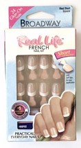 Broadway Real Life French Nail Kit Short Square #BSF02 Artificial Manicure - £6.29 GBP