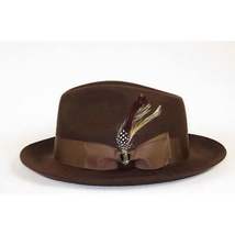 Bruno Capelo Hat Australian Wool Fedora Teardrop Crown Fabio FB227 Brown image 3