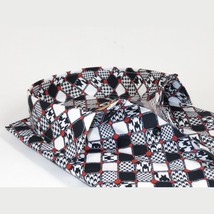 Men 100% Cotton Sport Shirt CIERO MONTERO Turkey Dress/Casual #5055-01 Black/Red image 3