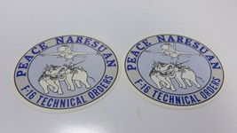 Peace Naresuan F-16 Technical Orders 4&quot; Sticker Lot of 2 - £7.95 GBP