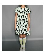Beau Loves Tulip Floral Short Sleeve Crewneck Hi-Low Hem Cotton Dress 8/... - $47.86 CAD