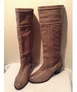 Women&#39;s Fossil Knee High Boots Shoes Size 9 M/40 EU Taupe Leather Pull On - £32.99 GBP