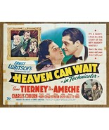 Ernst Lubitsch&#39;s HEAVEN CAN WAIT (1943) Half-Sheet Gene Tierney &amp; Don Am... - $343.00 CAD