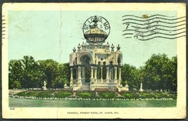 1909 Pagoda Forest Park POSTCARD 3145 St. Louis MO Postmarked American Post Card - £11.95 GBP
