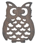 Decorative Cast Iron Trivet Owl Hot Pad Kitchen Decor Table 7.75&quot; Long - $14.50