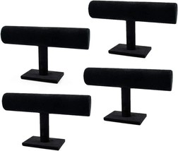 4 - Pack Black Velvet T-Bar Jewelry Display Stands US SELLER FAST SHIPPING - £19.80 GBP