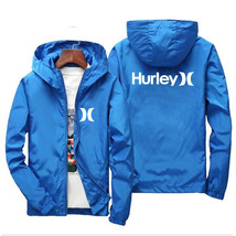2022 Spring/Autumn Fashion Hurley  Men Hooded Bomber Jacket Hip Hop Oversized Sw - £67.03 GBP