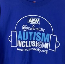 AEW All Elite Wrestling T Shirt Promo Short Sleeve Crew Logo Blue Men’s 3XL - $29.99