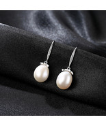 Earrings S925 Silver 18K Gold Plating Freshwater Pearl Women&#39;s Earrings ... - £25.94 GBP