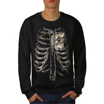 Wellcoda Ace of Heart Card Gamble Mens Sweatshirt, Bone Casual Pullover Jumper - £24.11 GBP+