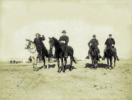 Bill Cody and Friends Western Art Cowboy Military Buffalo Bill Horses 12x18  - £46.02 GBP
