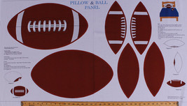 23.5&quot; X 44&quot; Panel Football Pillow and Ball Sports Cotton Fabric Panel D662.48 - £7.08 GBP