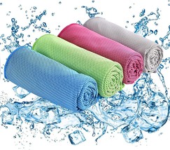 Cooling Towels - 4 Pack Cooling Towel(40&quot;x12&quot;), Cooling Towels for Neck and Face - £10.09 GBP