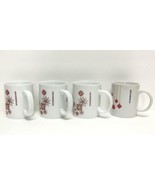 STARBUCKS COFFEE COMPANY LOT (4) 12 oz WHITE HOLIDAY FLORAL PRINT CUPS/M... - £40.99 GBP