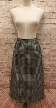 Pendleton Brown Black Tan Plaid Wool Midi Straight Skirt Size 8 - £30.88 GBP