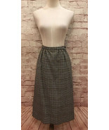 Pendleton Brown Black Tan Plaid Wool Midi Straight Skirt Size 8 - £38.03 GBP