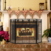 3-Panel Fireplace Screen Decor for Keeping Pets &amp; Babies from Dangerous ... - $70.99