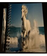 4X6 Notebook with Matching Pen - White Horse Running On The Beach - $5.00