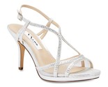 Nina Women Stiletto Slingback Sandals Blossom Size US 11M Silver Starlan... - £27.93 GBP