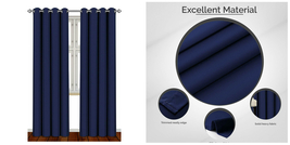 2 Panel Thermal Blackout Room Darkening Curtains Set 52 x 84&quot; - Navy - P01 - £42.28 GBP