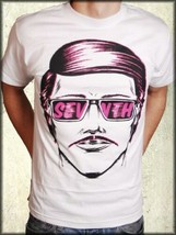 The Seventh Letter Gents Desire 70s Mustache Pop Art Mens T-Shirt White S-3X NEW - £16.77 GBP