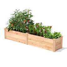 16 in x 96 in Sturdy FarmHouse Narrow Cedar Wood Raised Garden Bed - Made in USA - £292.82 GBP