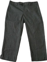 NWT CATHERINE MALANDRINO wool pinstriped pants $265 8 career gray cropped - £59.14 GBP