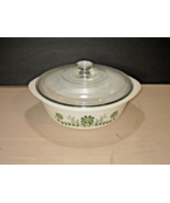 Lid (only) 8 3/4&quot; Fits Vtg GLASBAKE 2 QT Round Baking Dish J514 Green Daisy - $32.49 CAD