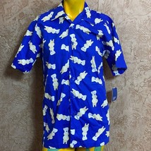 Pillsbury Doughboy Short Sleeve All Over Print Button Up Shirt 2002 Sz M... - £36.76 GBP