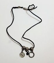 Vintage Costume Handmade Ying Yang Charm Choker Necklace 8&quot; B65 - $27.41 CAD