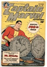 Captain Marvel Adventures #100 1949- Origin retold- coin cover VG - £215.39 GBP