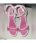 arizona pink and grey wedge sandals sz 6 - $336.49 MXN