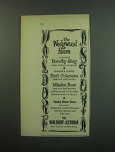 1949 The Waldorf-Astoria Hotel Ad - Dorothy Shay, Emil Coleman, Mischa Borr - $18.49