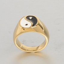 New Personality Rings for Women Tai Chi Taoism Black White Ring Yin Yang Jewelry - £7.59 GBP