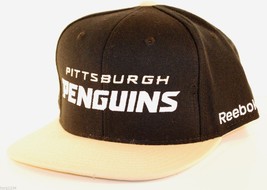 Pittsburgh Penguins Reebok NF75Z NHL Team Script Logo Snapback Hockey Ca... - £16.42 GBP